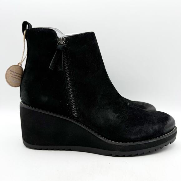Sofft Womens Emeline Boots US 9.5M EU 41 Black Wedge Waterproof Suede NIB - Picture 4 of 13